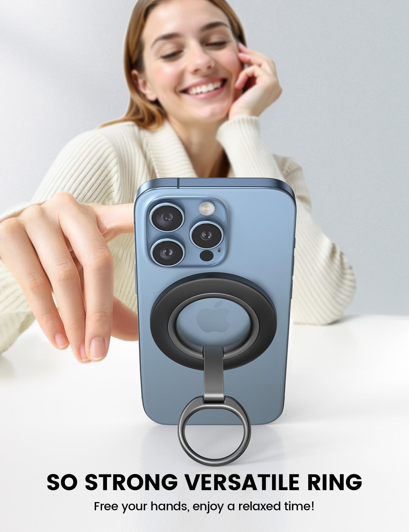 Lamicall for MagSafe Magnetic Phone Grip Stand - [Upgrade Dual-Hinge] Finger Ring Holder, 360° Rotation Phone Kickstand Super Magnet Ring, Mag Safe Accessories for iPhone 17 16 Pro Max Air, Androids - Medaid International