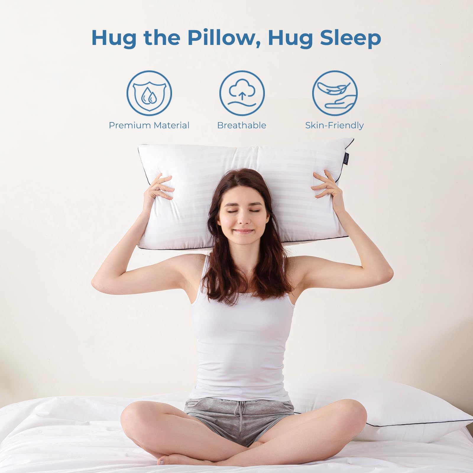 GOHOME Pillows Standard Size Set of 4 - Bed Pillows for Sleeping 4 Pack, Cooling Supportive Hotel Pillows with Premium Soft Down Alternative Fill for Side Stomach and Back Sleepers - Medaid International