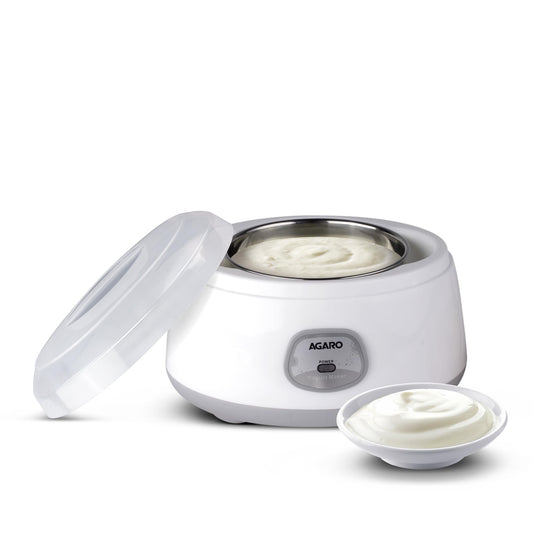 AGARO Classic Portable Yogurt Maker, 1.2L Capacity, Electric, Automatic, Grey and White. - Medaid International