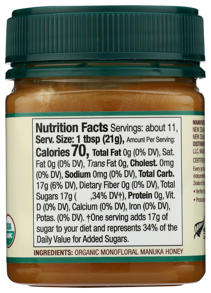 Wedderspoon Raw Premium USDA Certified Organic Manuka Honey, 100+ MGO, 8.8 Oz, Unpasteurized New Zealand Honey, From Our Hives to Your Home - Medaid International