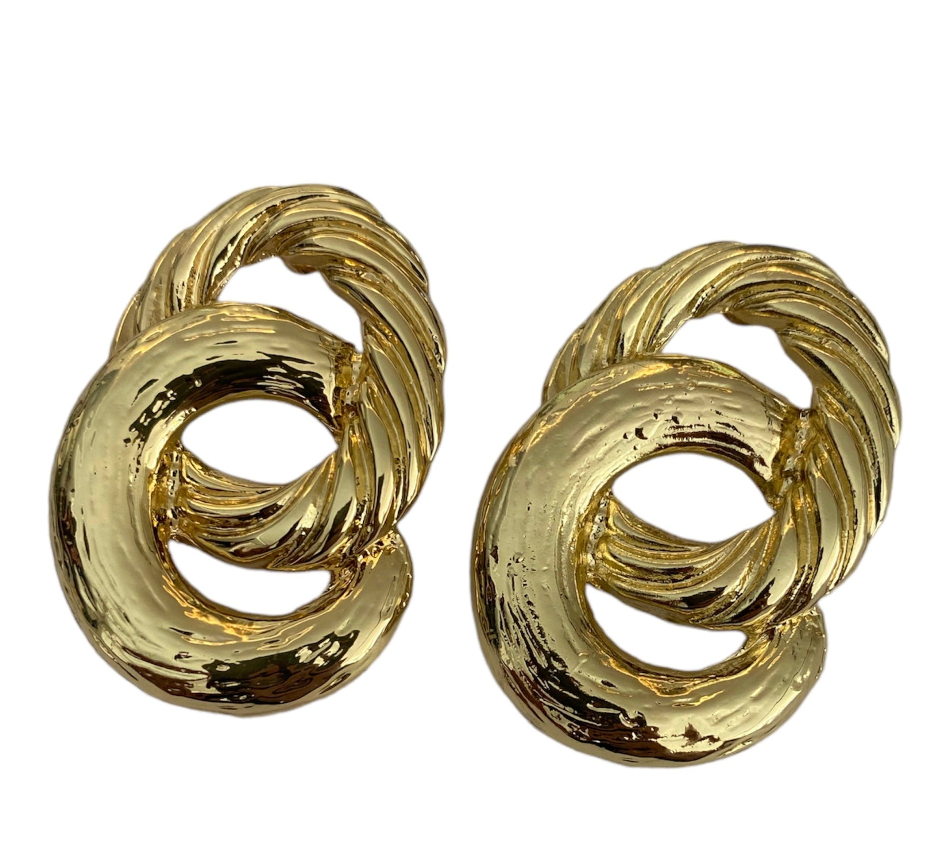 Golden twist earrings accessory #4019 - Medaid International