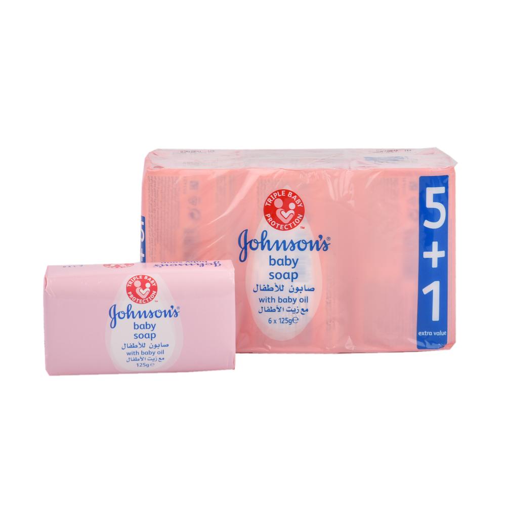 Johnson Baby Soft Pink Soap With Baby Oil 5+1 125g - Medaid