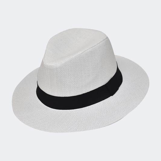 Stamion Fedora With Ribbon &#206;œen Men Beach Hat White - Medaid International