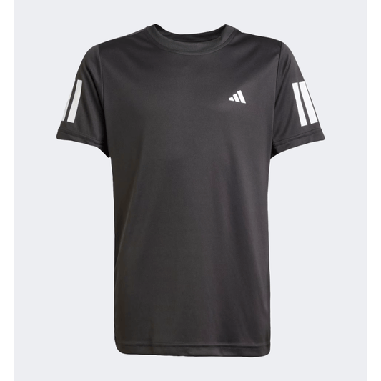 Adidas Club 3 Stripes Kids-Boys Tennis T-Shirt Black - Medaid International