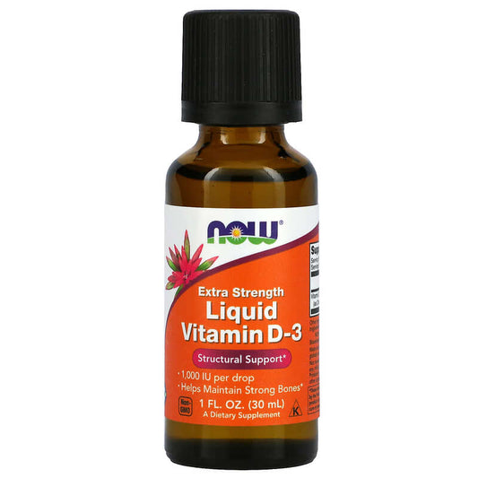 NOW Foods, Liquid Vitamin D-3, Extra Strength, 1,000 IU, 1 fl oz (30 ml) - Medaid International
