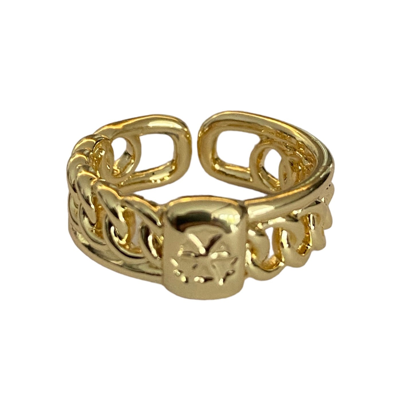 Chain link gold ring accessory # 4012 - Medaid International
