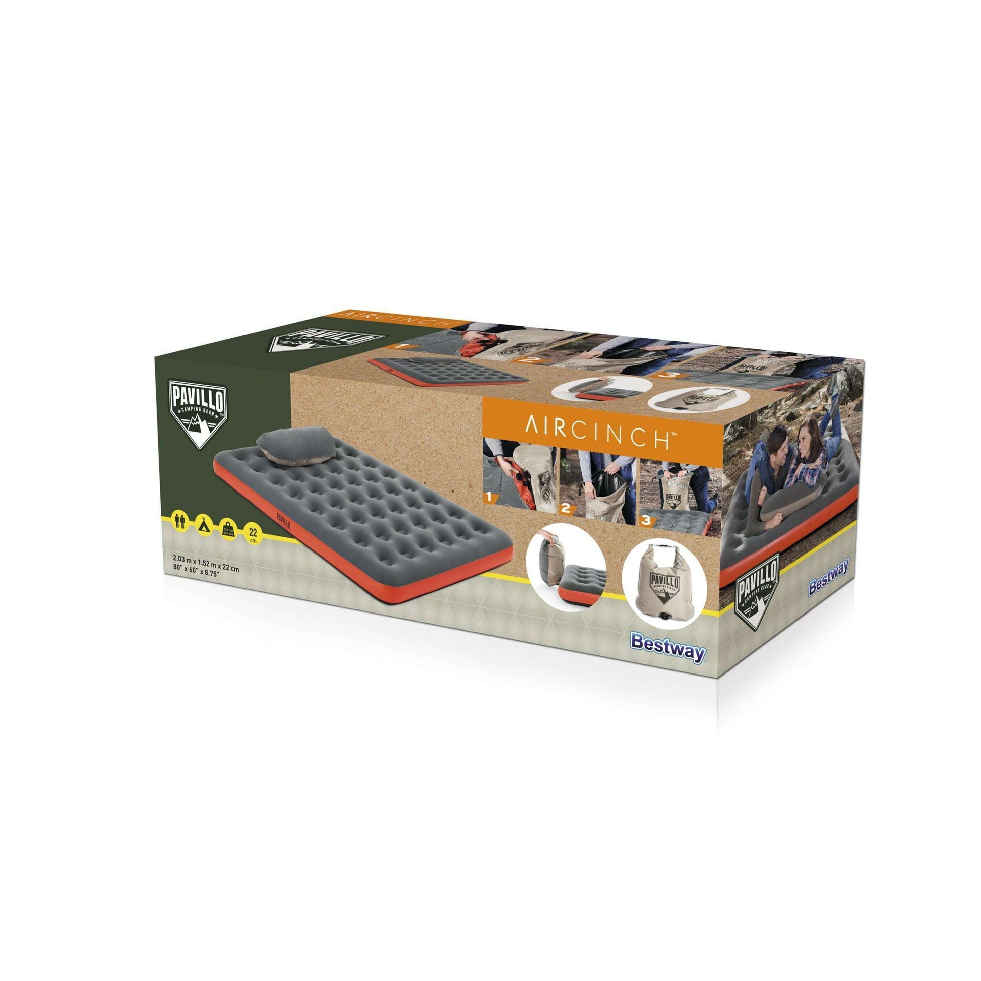 Queen Roll & Relax Airbed 203x152x22cm, 2 Person - Medaid International