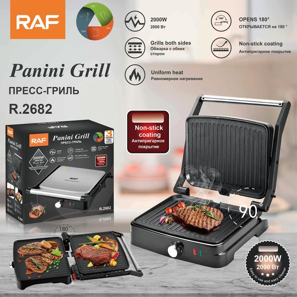 RAF Panini Grill Sandwich Maker 2000W R2682 - Medaid International