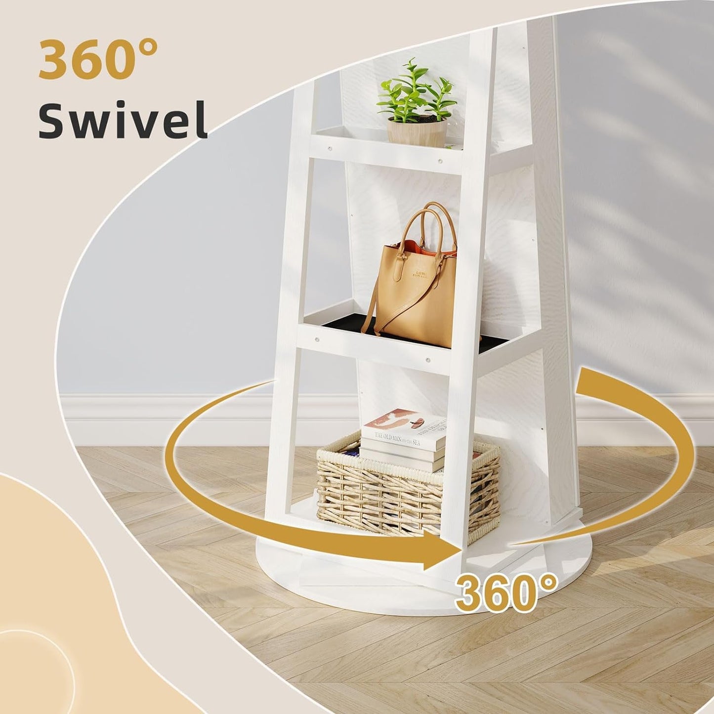 360° Swivel Lockable Jewelry Armoire Mirror