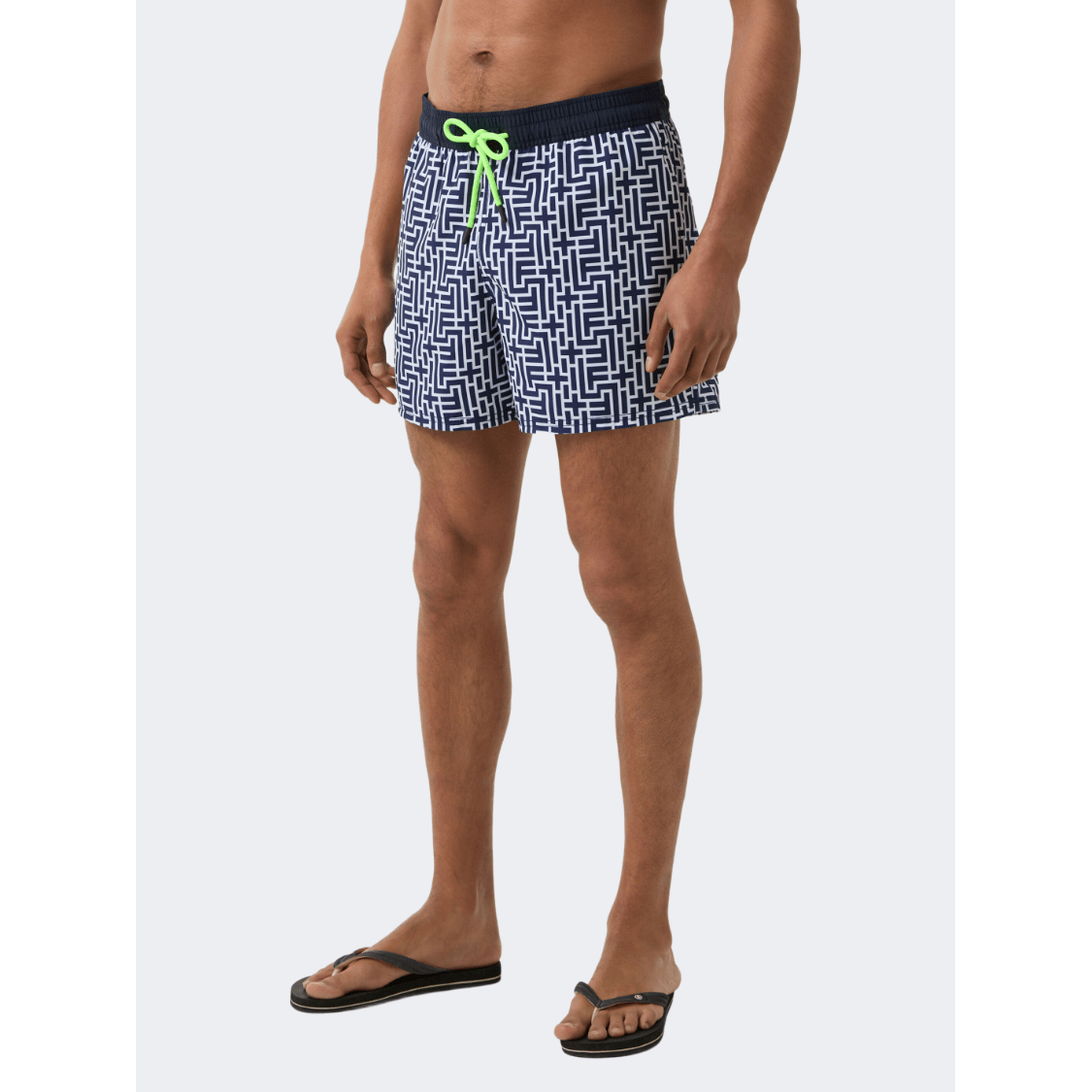 Fire And Ice Nelson Men Beach Swim Short Navy Blue/White - Medaid International