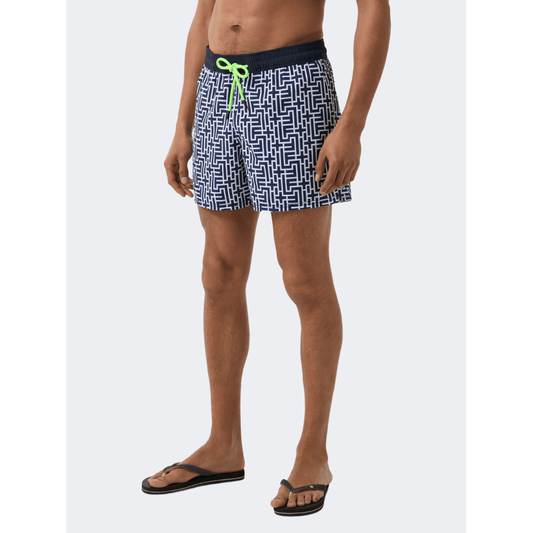 Fire And Ice Nelson Men Beach Swim Short Navy Blue/White - Medaid International