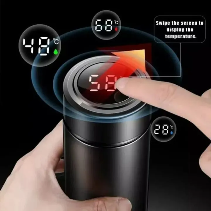 Temperature Display Vacuum Insulated Water Bottle Thermos - Medaid International