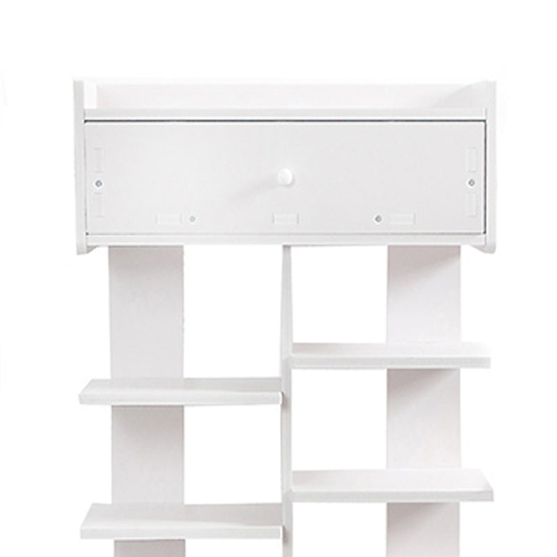 120 CM Waterproof Shoe Storage and Organizer Rack with Drawer on Top Free Standing Shoe Shelf for Entrance Hallway Bedroom White - Medaid