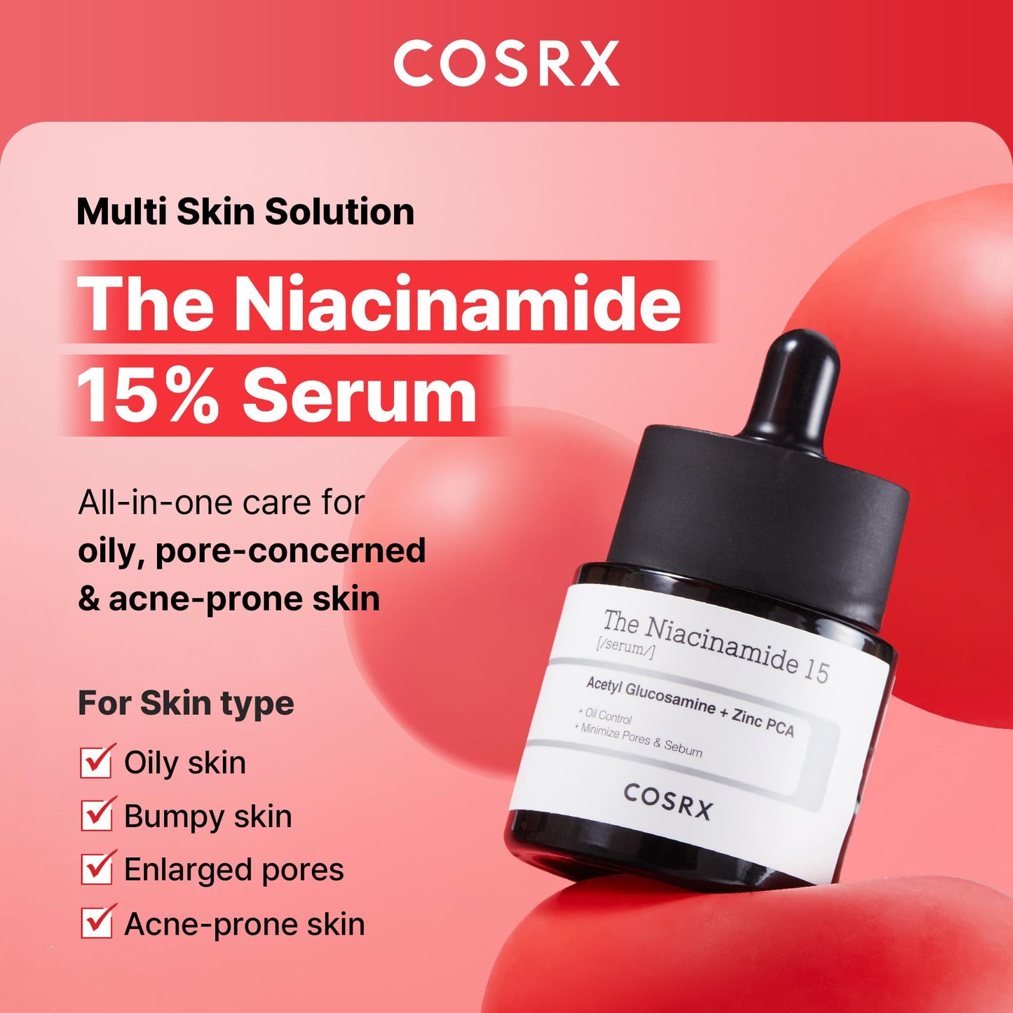 COSRX 15% Niacinamide Face Serum, 0.67 fl oz, Pore Minimizer Serum for Face, Even Skin Tone, Korean Skin Care - Medaid International
