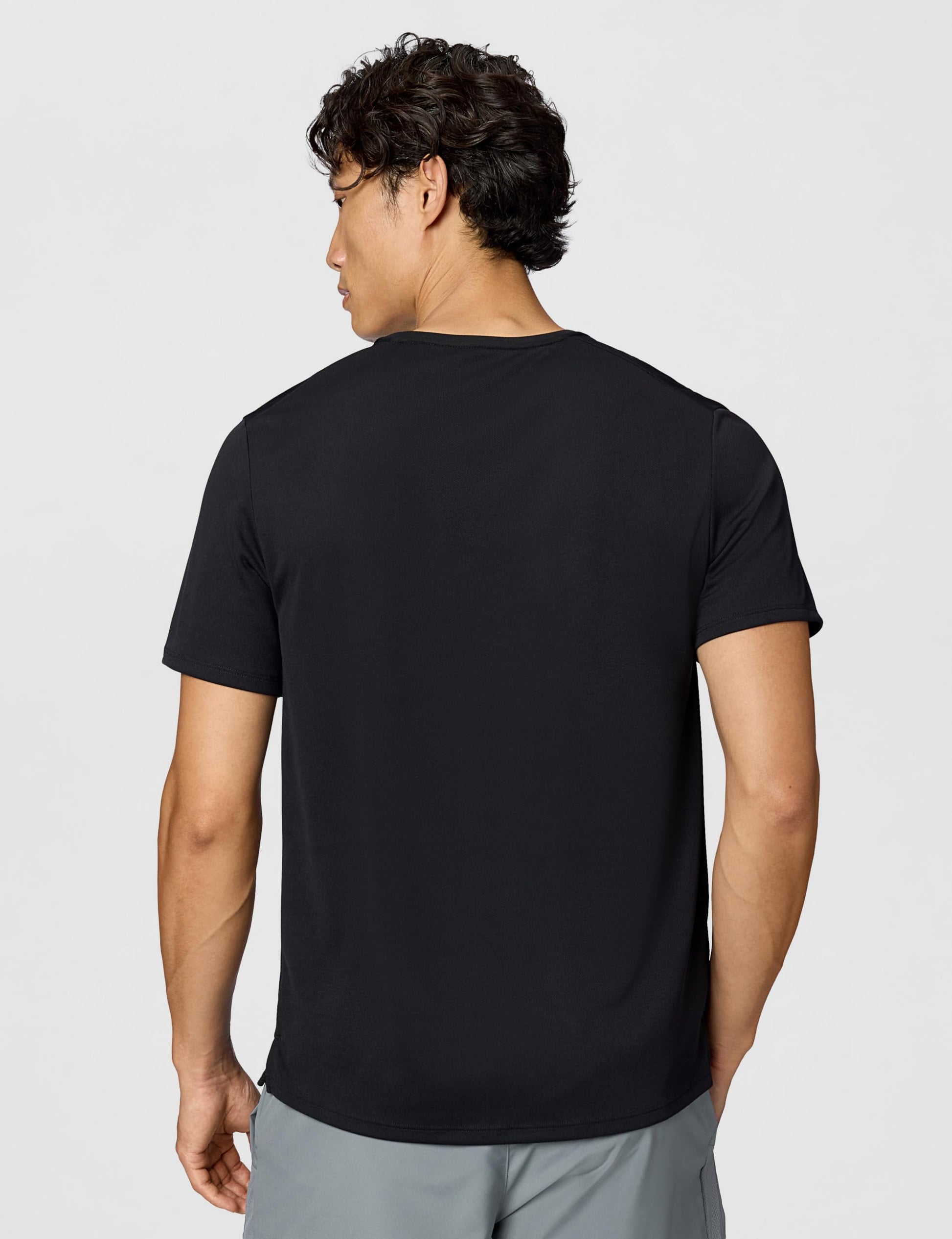 Nike Men's Miler Dri-Fit UV Short-Sleeve Running Top, Black/Reflective Silver, Large - Medaid International