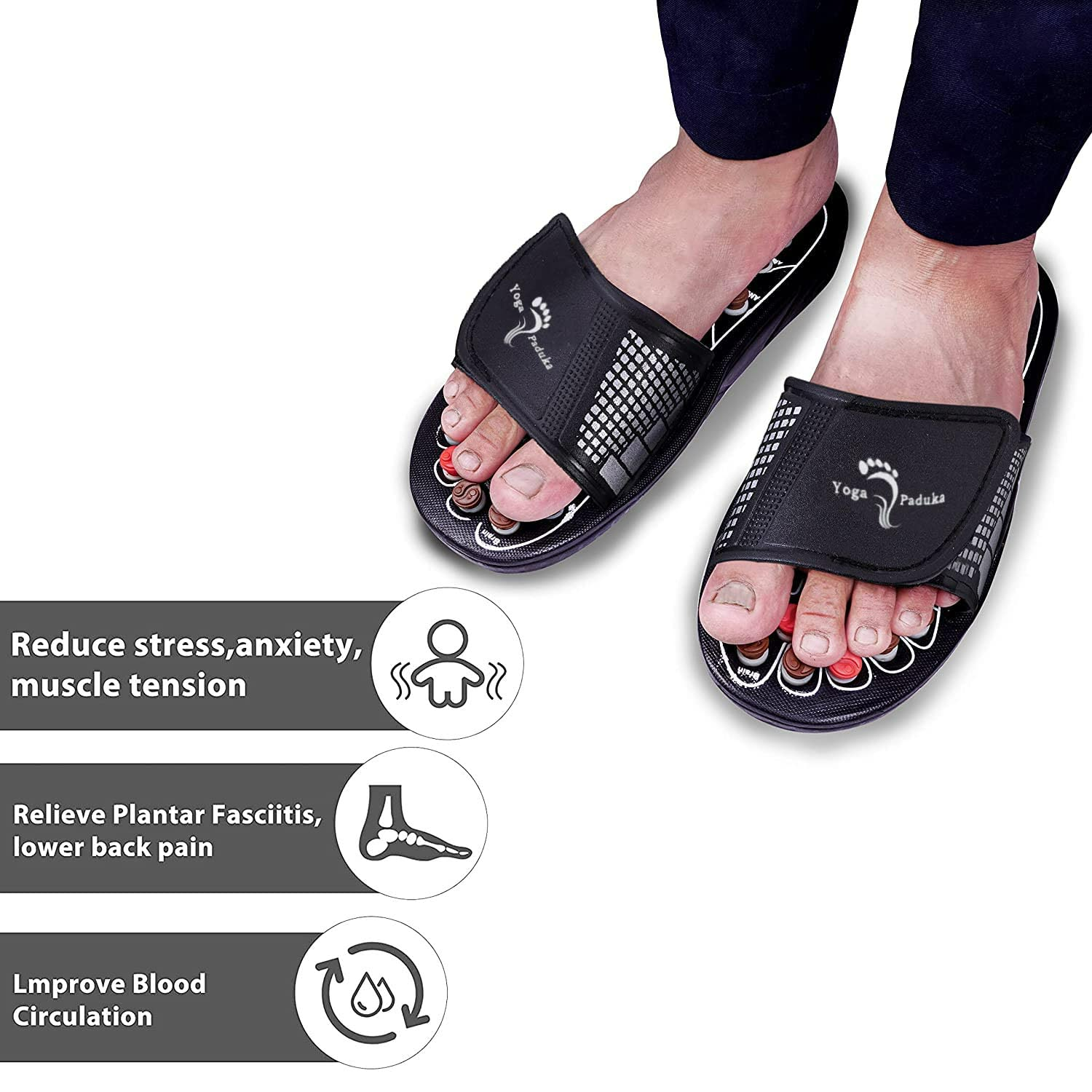Unisex Acupressure Therapy Slippers ‚Äì Pain Relief Foot Massager Sandals for Blood Circulation & Relaxation - Medaid International