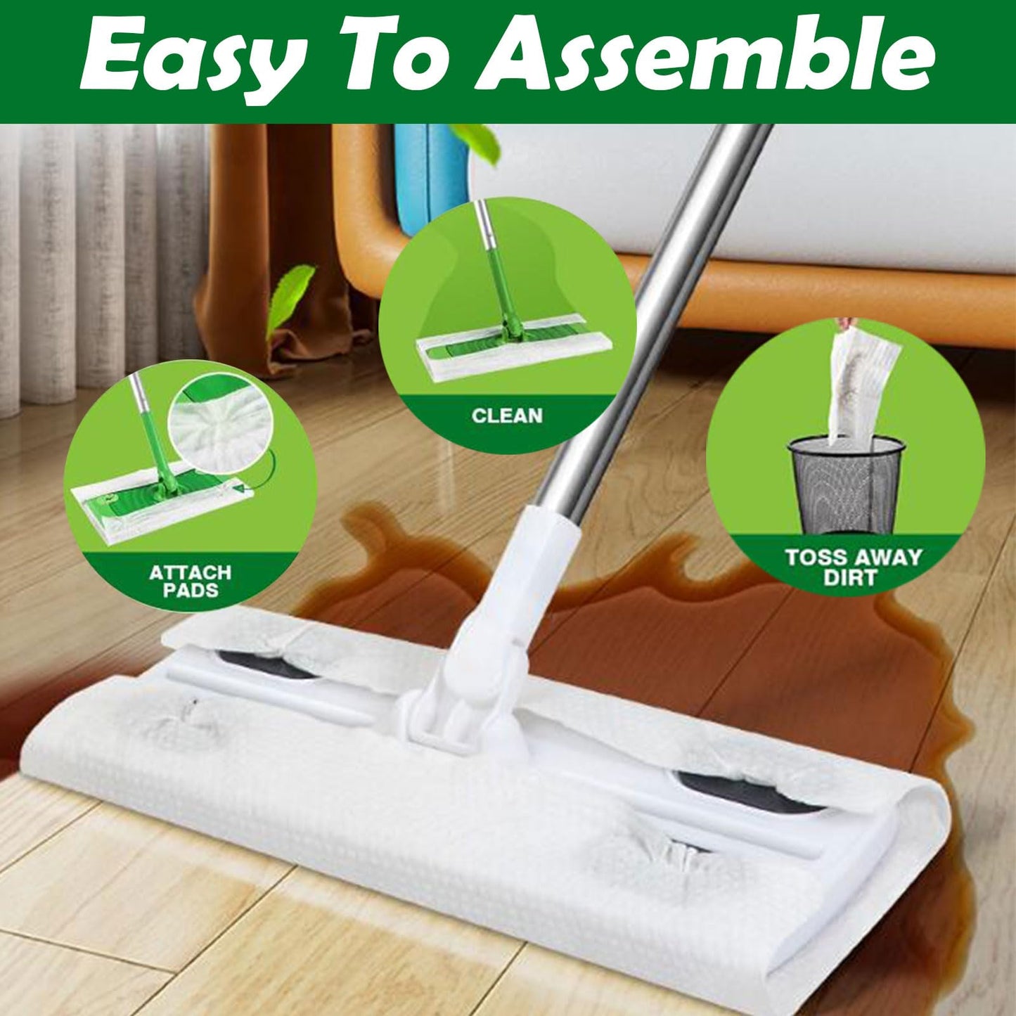 MBBUROYY Dry Sweeping Cloths Dry Mop Refills for Floor Mopping and Cleaning Disposable Dusting Cloths Electrostatic Cloths Unscented 240 Counts - Medaid International
