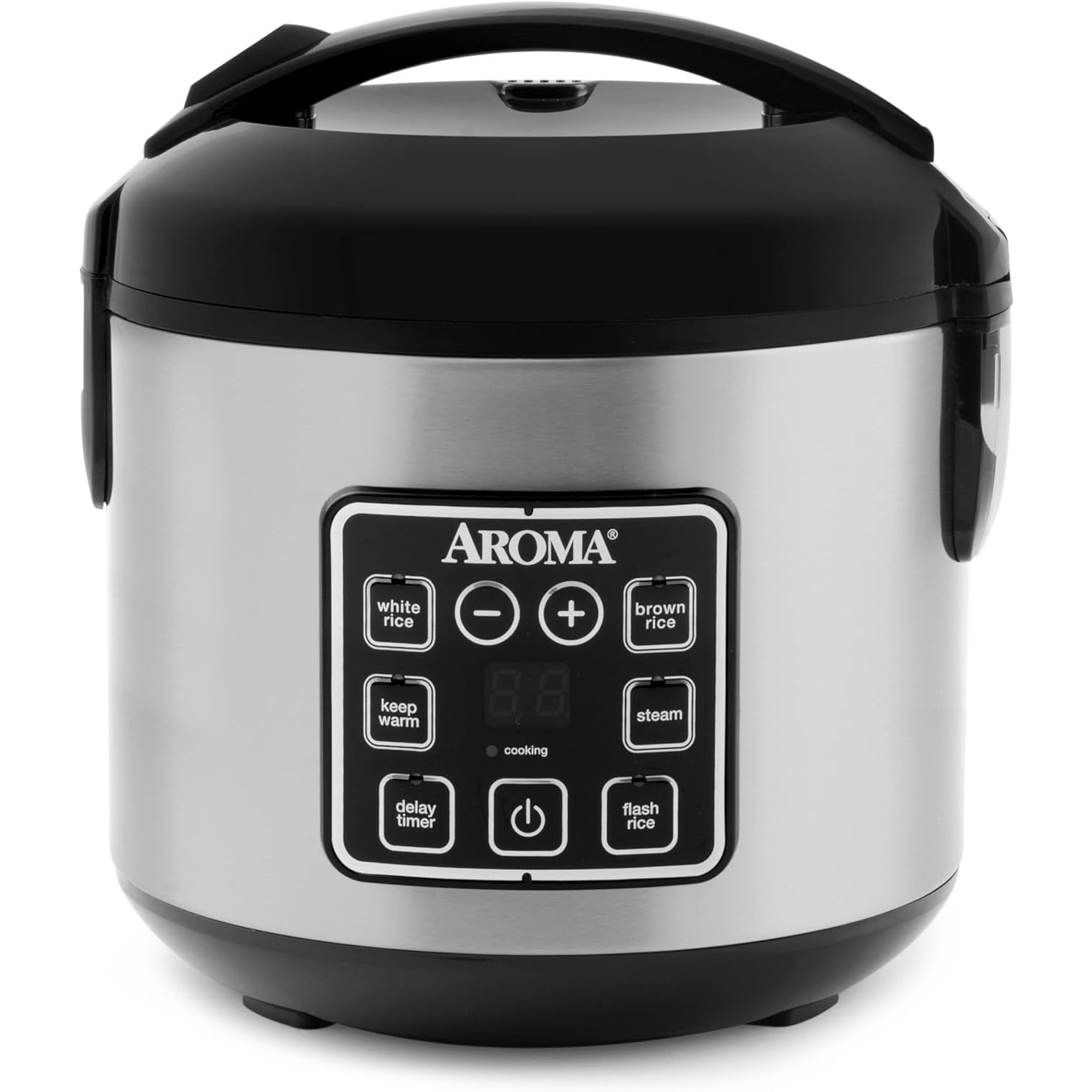 AROMA Digital Rice Cooker, 4-Cup (Uncooked) / 8-Cup (Cooked), Steamer, Grain Cooker, Multicooker, 2 Qt, Stainless Steel Exterior, ARC-914SBD - Medaid - Lebanon