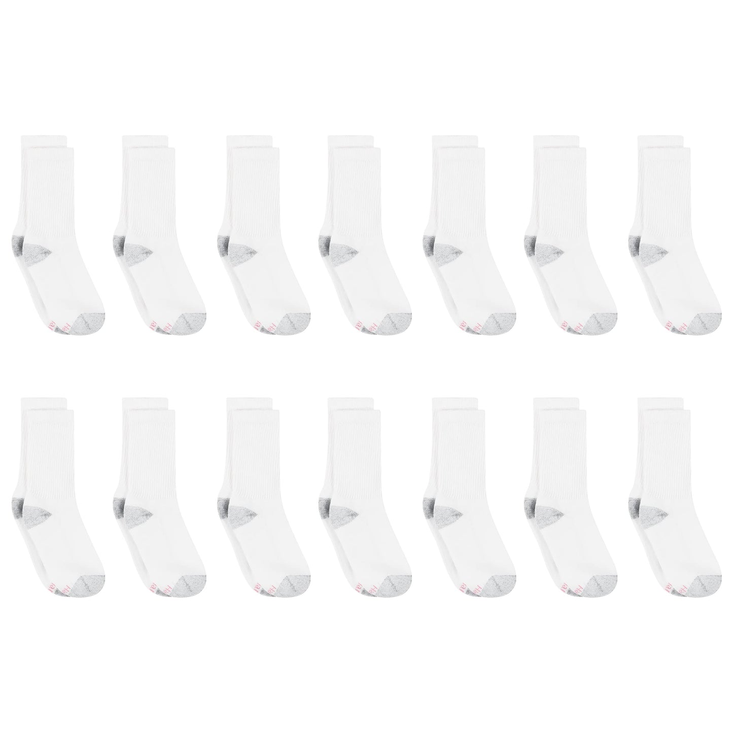 Hanes Women's Value, Crew Soft Moisture-Wicking Socks, Available in 10 and 14-Packs, White-14, 8-12 - Medaid International