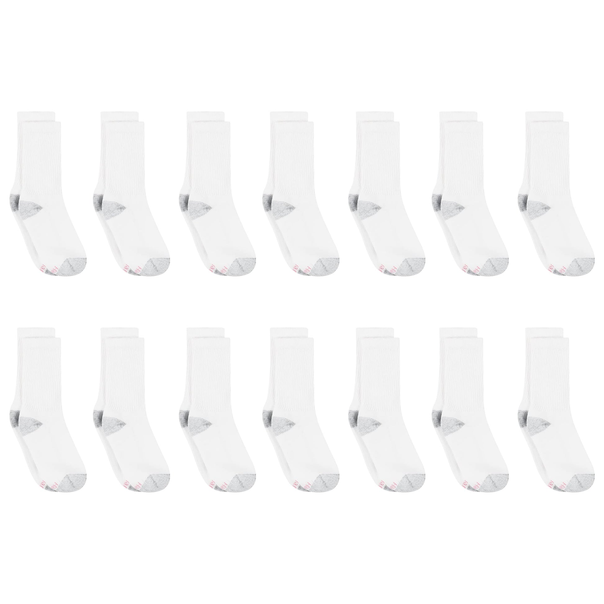 Hanes Women's Value, Crew Soft Moisture-Wicking Socks, Available in 10 and 14-Packs, White-14, 8-12 - Medaid International