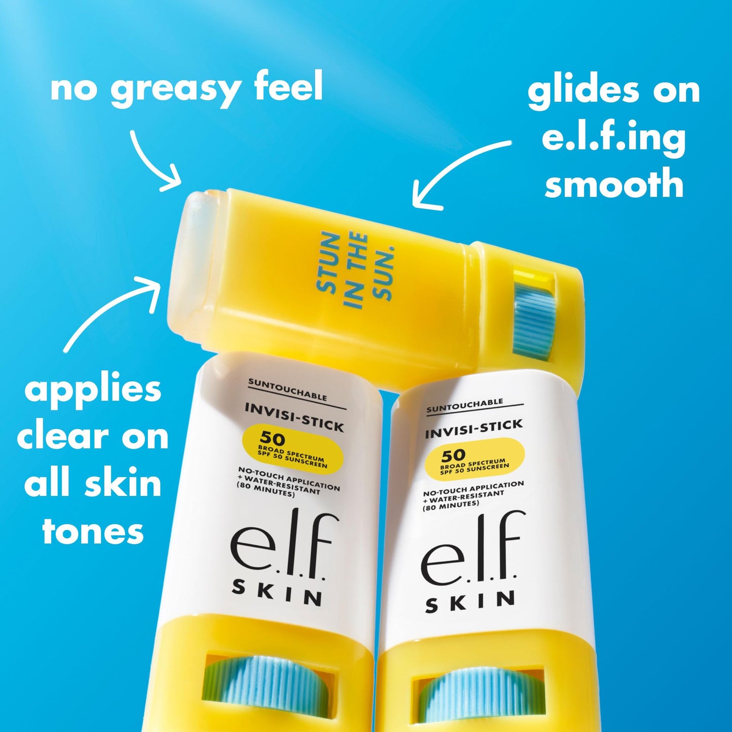 e.l.f. SKIN Suntouchable Invisi-Stick SPF 50, Clear Sunscreen For A Natural Finish, Made With Moisturizing Sunflower Seed Oil, Vegan & Cruelty-Free - Medaid International