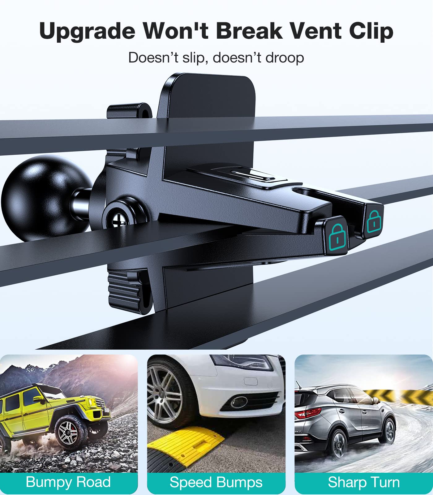VICSEED [No.1 Powerful Suction] [Rally Racing-Grade Stability] Phone Holders for Your Car 2025 Upgraded Car Phone Holder Mount Truck Stand for Dashboard Windshield Vent for iPhone Samsung All Phones - Medaid International