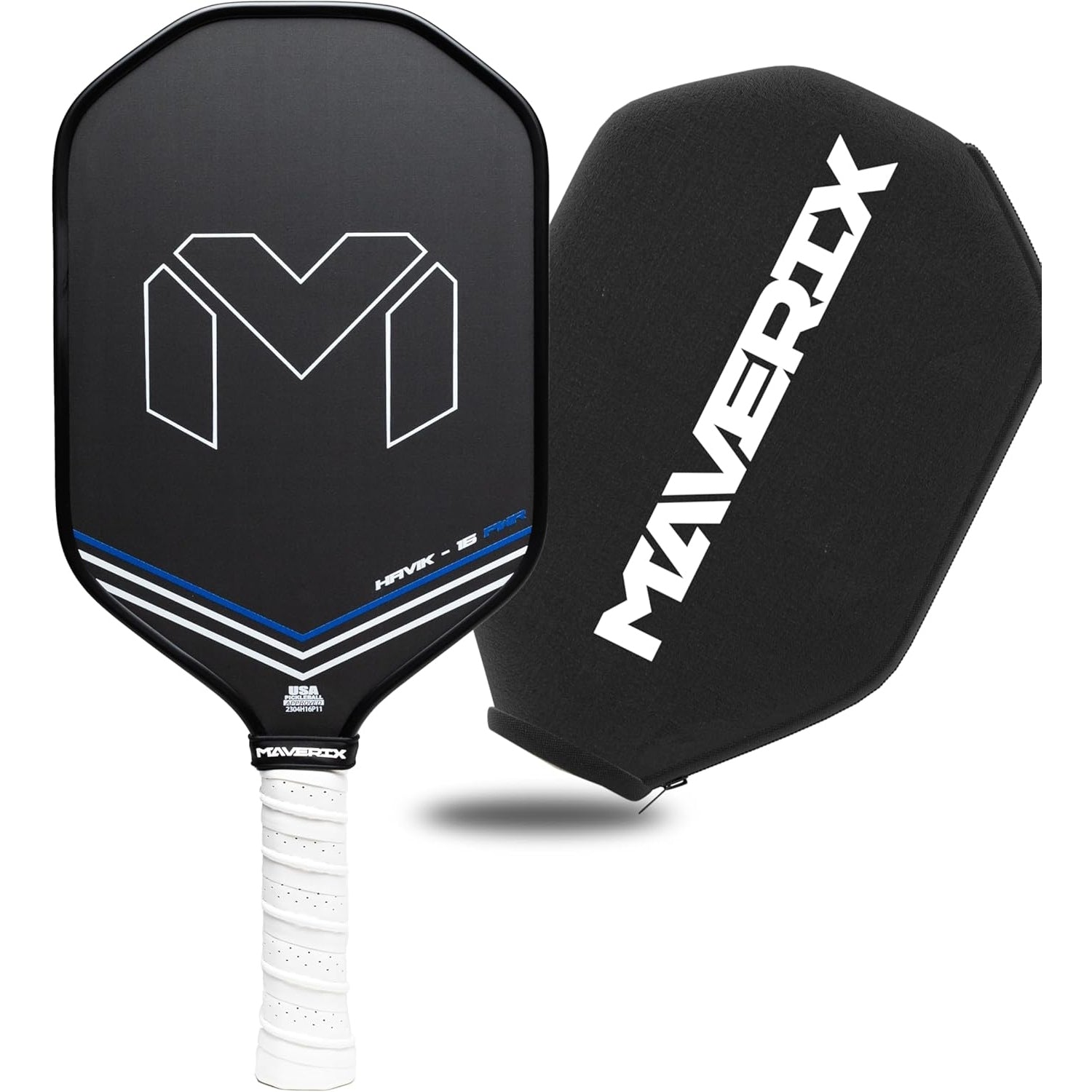 Maverix Havik -16 Professional Carbon Fiber Pickleball Paddle | Ultimate Power, Spin, and Control | Raw Carbon Fiber Design with Cover | - Medaid International
