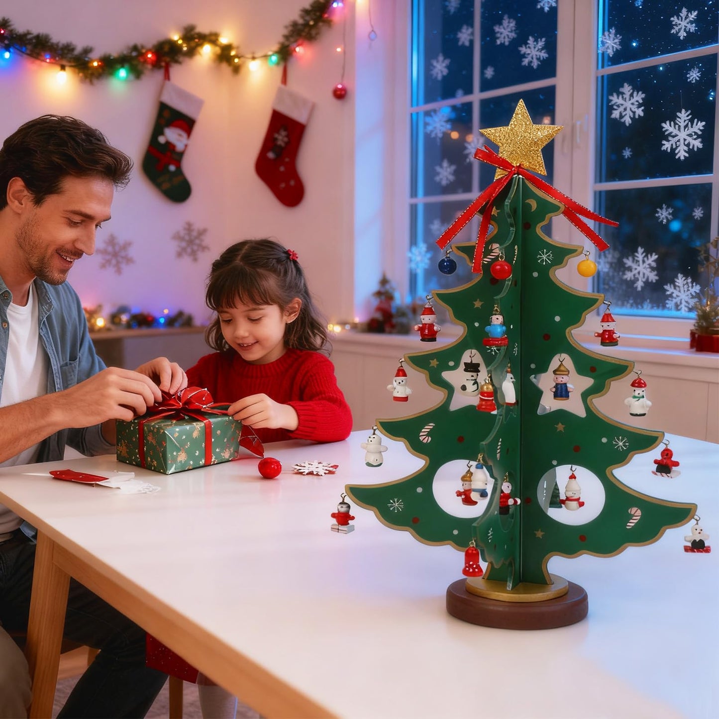 ZEEYUAN 2025 Christmas Tree Vacation Advent Calendar Decoration, 24 Days Xmas Tree Countdown Calendars Home Tabletop Decor, 2025 Christmas Advent Countdown Calendar Xmas Gifts for Kids Girls Boys - Medaid International