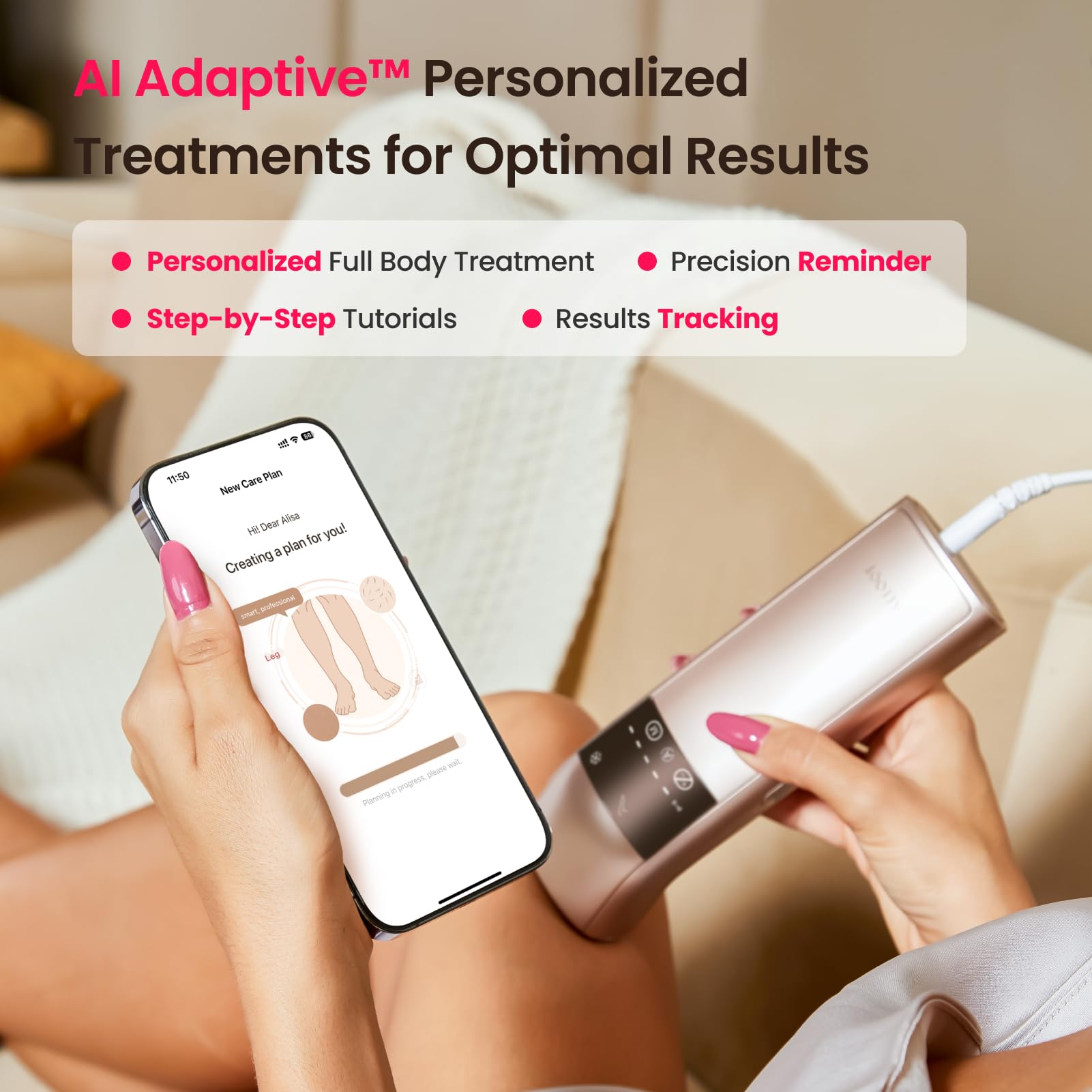 Professional IPL Laser Hair Removal for Women and Men, Super Fast TRIPLE-Pulse, 37°F Sapphire Ice-Cooling, Painless, Permanent Home Hair Removal Device for Face, Bikini, Pubic Trinity 10 - Medaid International