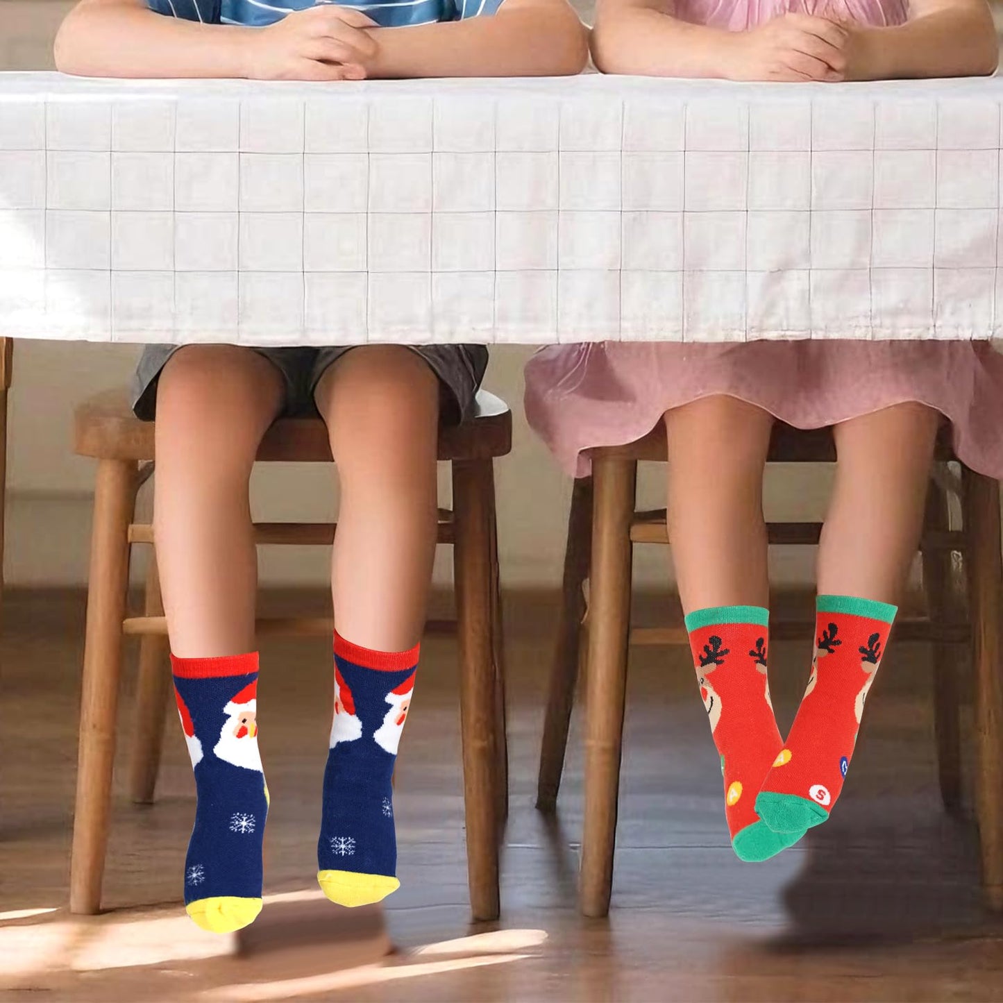 Merino Wool Christmas Socks for Toddler Boys Girls, Kids Hiking Winter Warm Cozy Thick Thermal Crew Boot Socks 4 Pairs - Medaid International