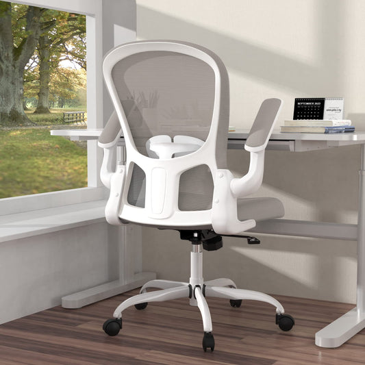Ergonomic Office Chair, Comfort Swivel Home Office Task Chair, Breathable Mesh Desk Chair, Lumbar Support Computer Chair with Flip-up Arms and Adjustable Height - Medaid International