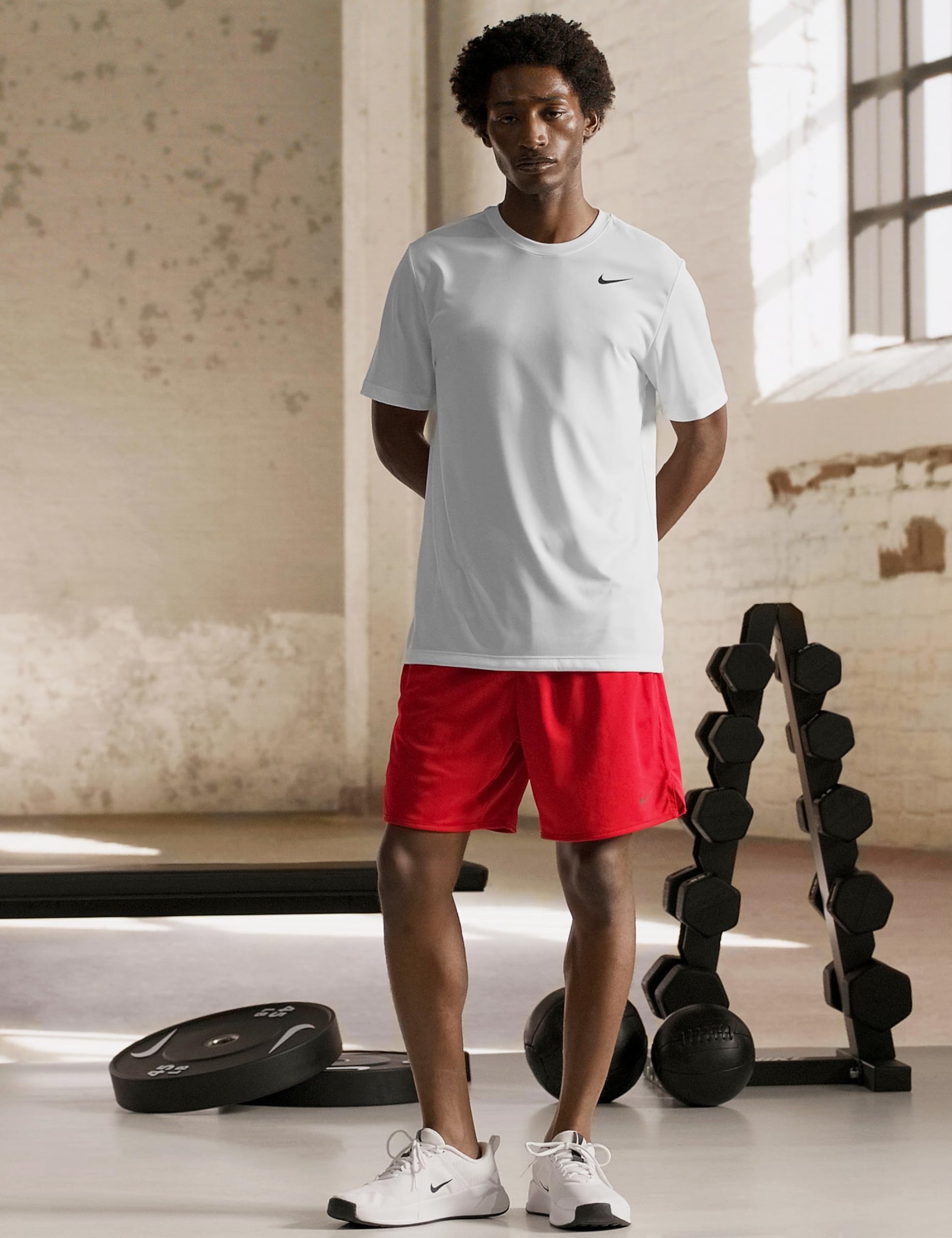 Nike Men's Dri-Fit Legend Fitness T-Shirt, White/Black, Medium - Medaid International