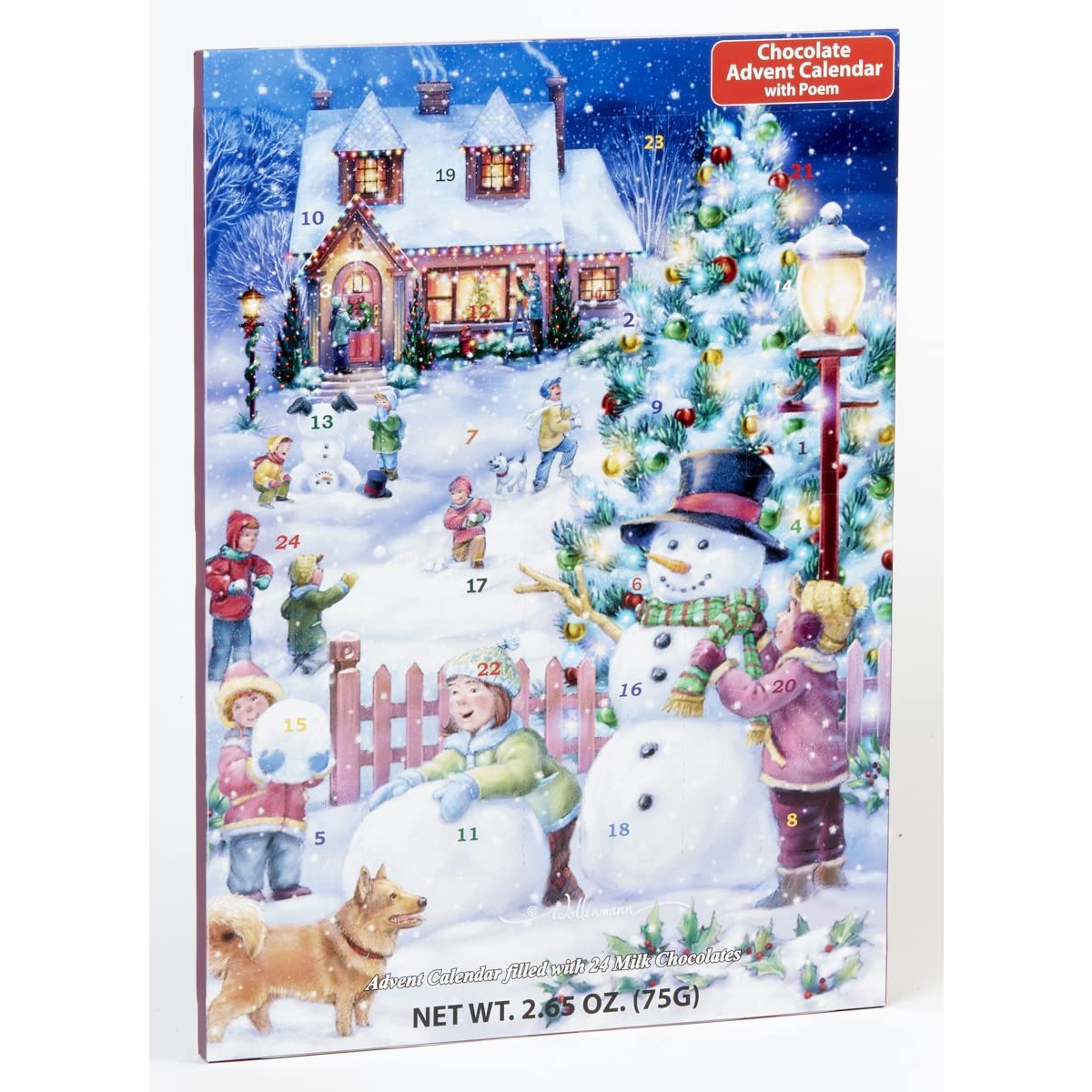 Snowman Celebration Chocolate Advent Calendar (Countdown to Christmas),2.65 OZ - Medaid International