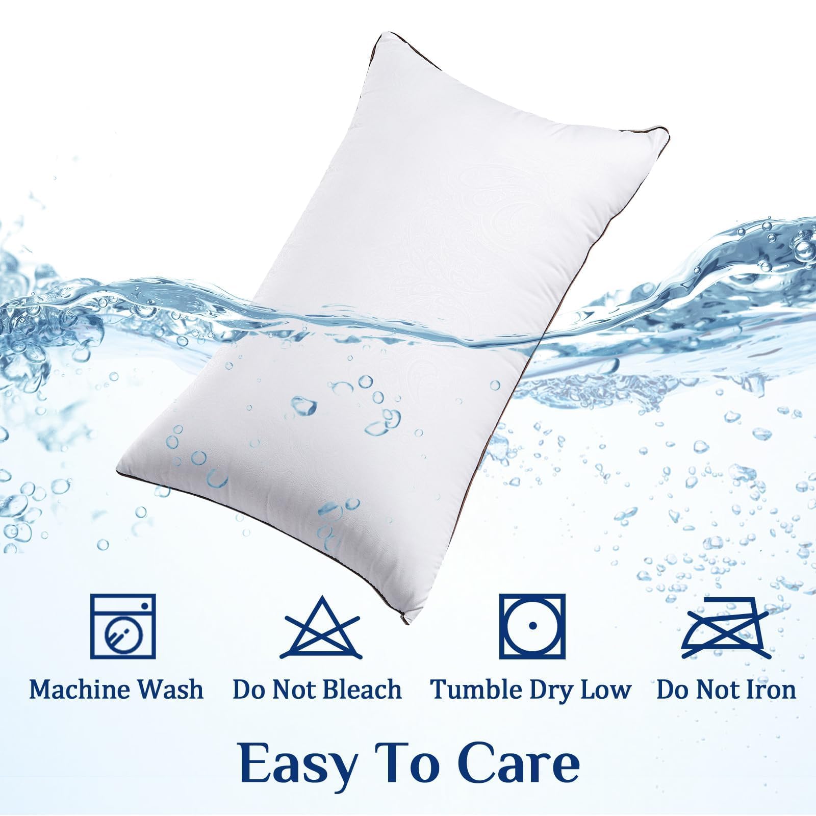 JOLLYVOGUE Standard Pillows Set of 2, Cooling and Supportive Pillows Full Size Set of 2 for Side and Back Sleepers, Down Alternative Hotel Collection Sleeping Pillow - Medaid International