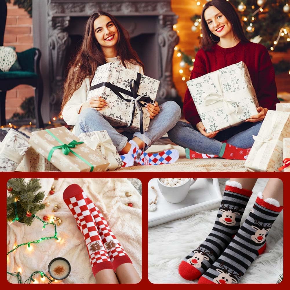 Christmas Advent Calendar 2025, 24 Days Christmas Countdown Calendar with 24Pcs Fun Holiday Socks Bulk for Xmas Party Favor Gifts for Women Adult Teens Countdown Gifts Socks - Medaid International