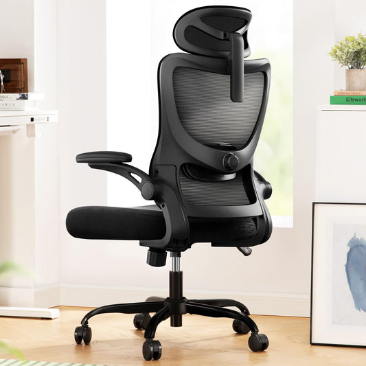 Marsail Ergonomic Office Chair: Office Computer Desk Chair with High Back Mesh and Adjustable Lumbar Support Rolling Work Swivel Task Chairs with Wheel 3D Armrests and Headrest - Medaid International