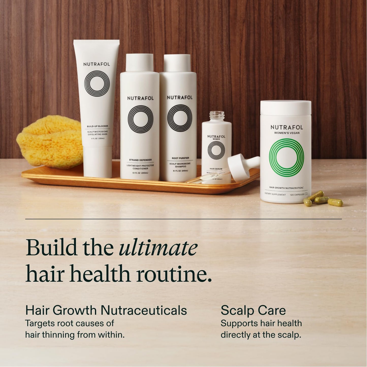 Nutrafol Women's Hair Growth Supplements, for Women 18-44 Years Old, Clinically Tested for Visibly Thicker, Stronger Hair, 100% Vegan Ingredients, Dermatologist Recommended - 1 Month Supply, 1 Pouch - Medaid International