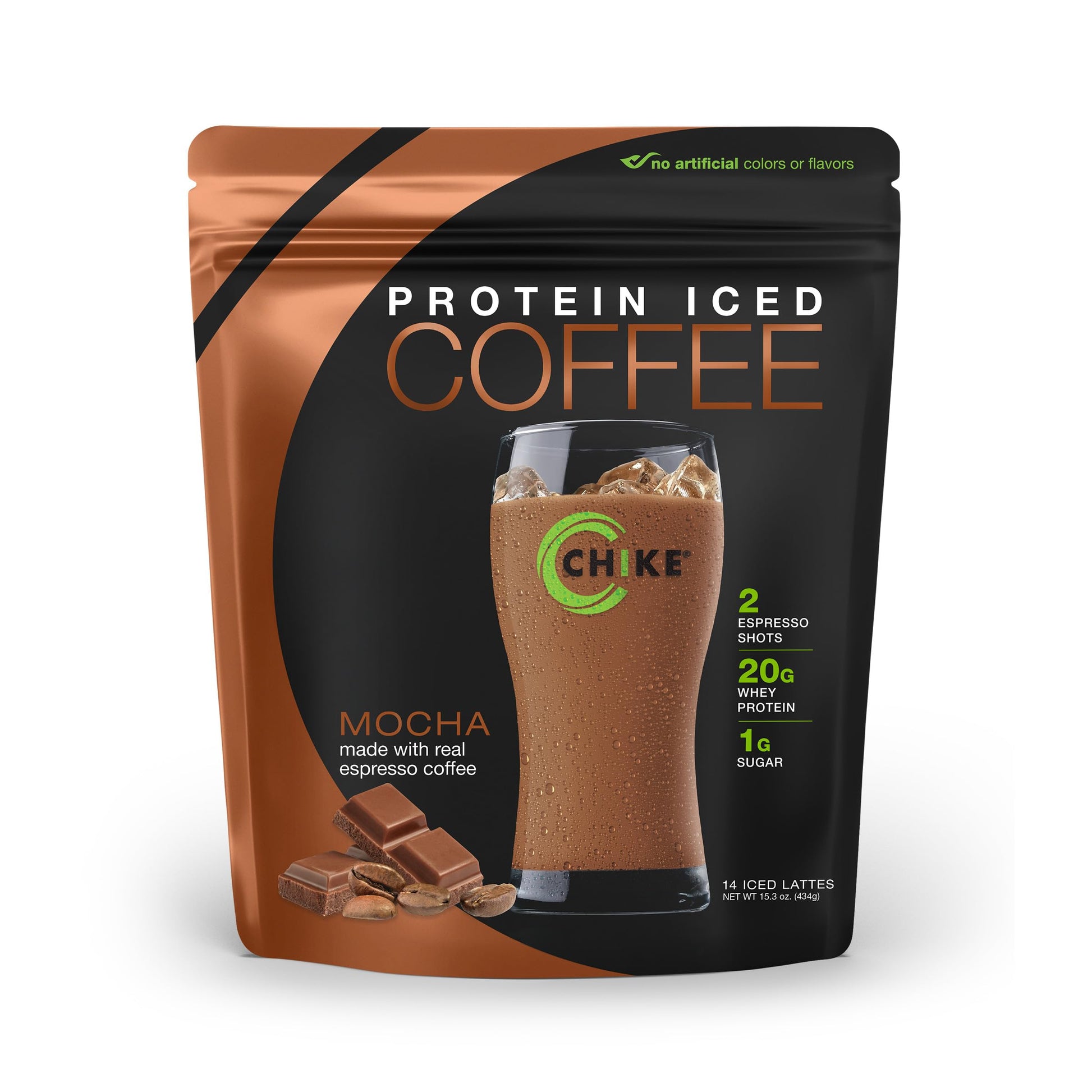 Chike Mocha High Protein Iced Coffee, 20 G Protein, 2 Shots Espresso, 1 G Sugar, Keto Friendly and Gluten Free, 14 Servings (15.3 Ounce) - Medaid International