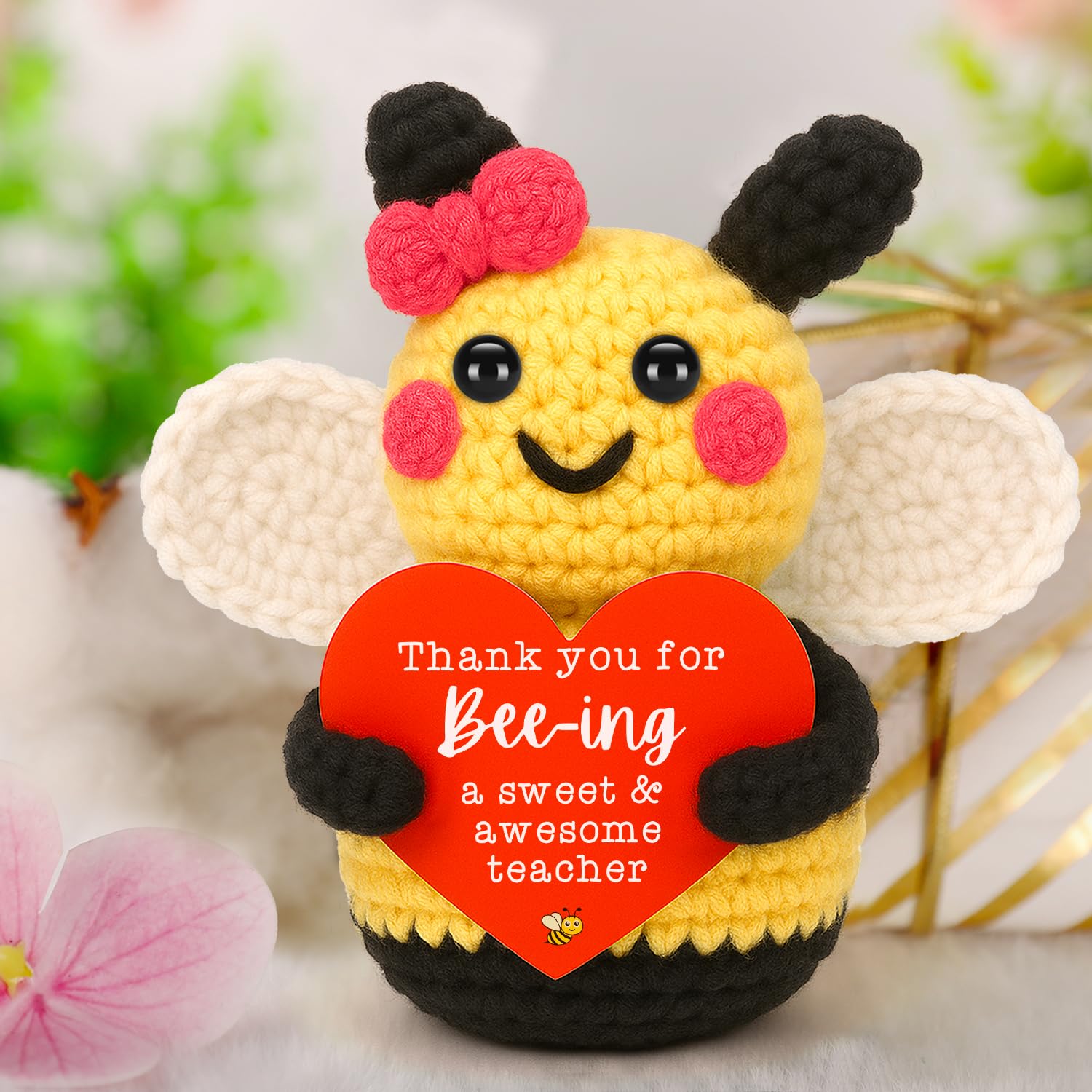 Teacher Appreciation Gifts, Thank You Gifts for Teacher End of Year Christmas Educator Mentor Awesome Presents, from Student, Mini Cute Handmade Bee Decor - Medaid International