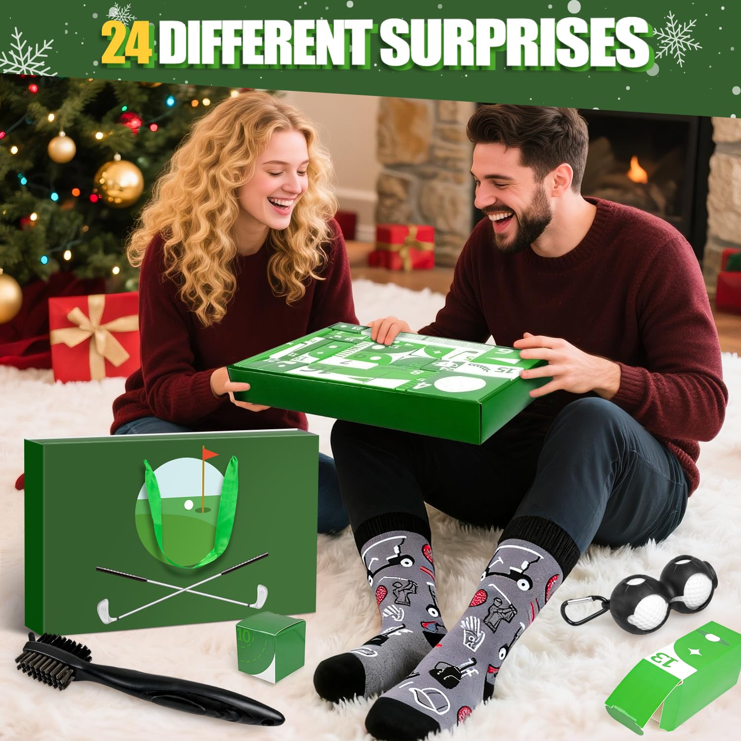 MOVINPE Golf Advent Calendar 2025 for Men Teen Boys, 24 Days of Golf Accessories & Essentials, Christmas Countdown Gifts for Golf Lovers Players Beginners Clubs Markers Score Counter Brush - Medaid International