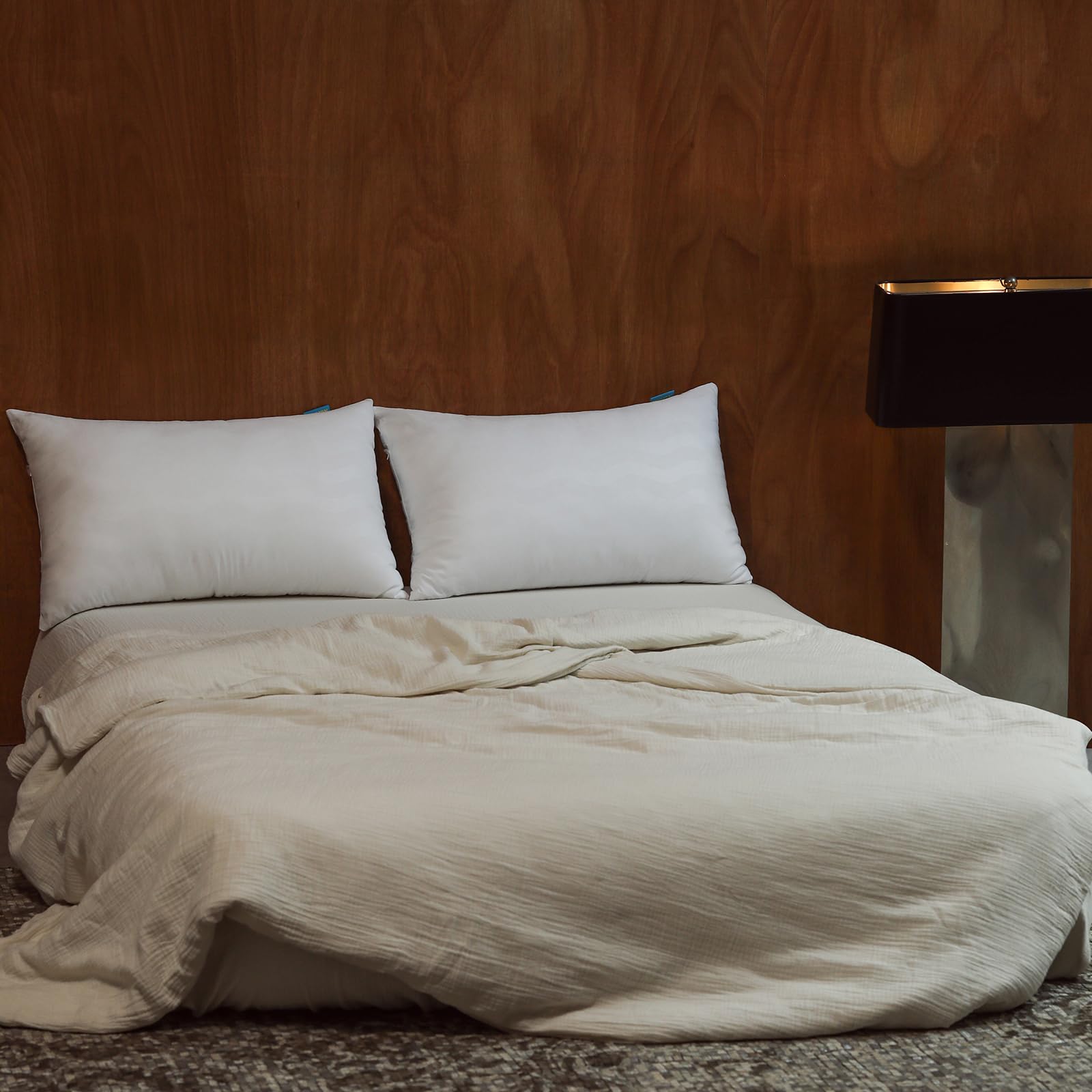 Auranta Bed Pillows Queen Size Set of 2 - Adjustable Hotel Bed Pillows for Sleeping, Soft & Supportive Down Alternative Filling for Back, Side & Stomach Sleepers (White) - Medaid International