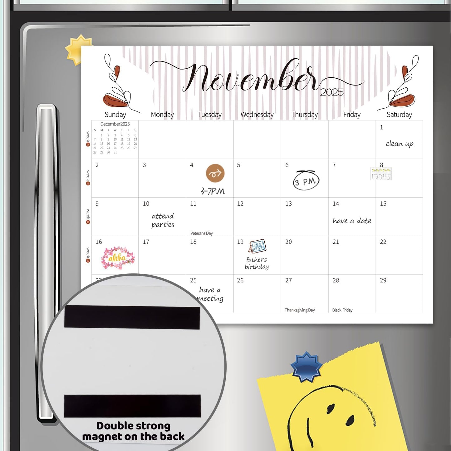 GuassLee Magnetic Calendar 2026-2027 - Magnetic Calendar for Fridge 11 x 14 Inches, Runs from Jan. 2026 to Jun.2027, 18 Monthly Planner for Easy Planning and Organizing - Medaid International