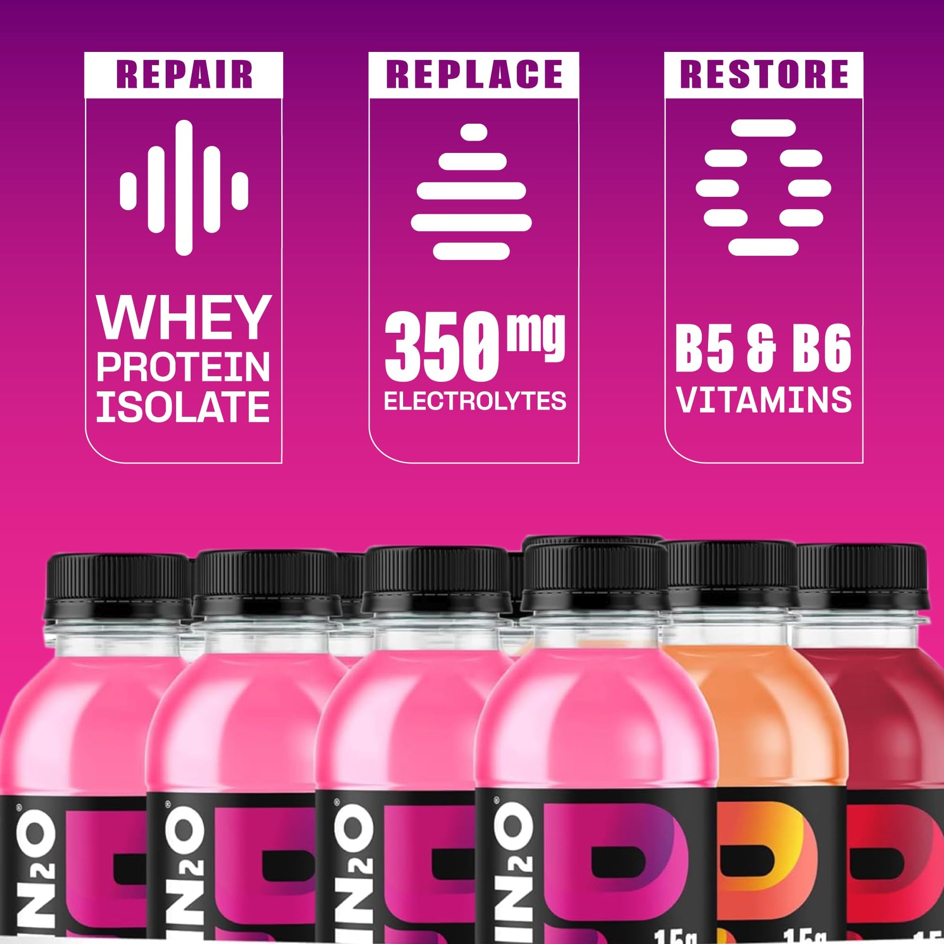Protein2o Hydration Drink - 2-in-1 Liquid Clear Whey Protein Isolate and Electrolyte Drink - 15g Protein, Vitamins B5, B6 - Post-Workout Recovery - 16.9 Fl Oz - 12 Count Flavor Fusion Variety Pack - Medaid International