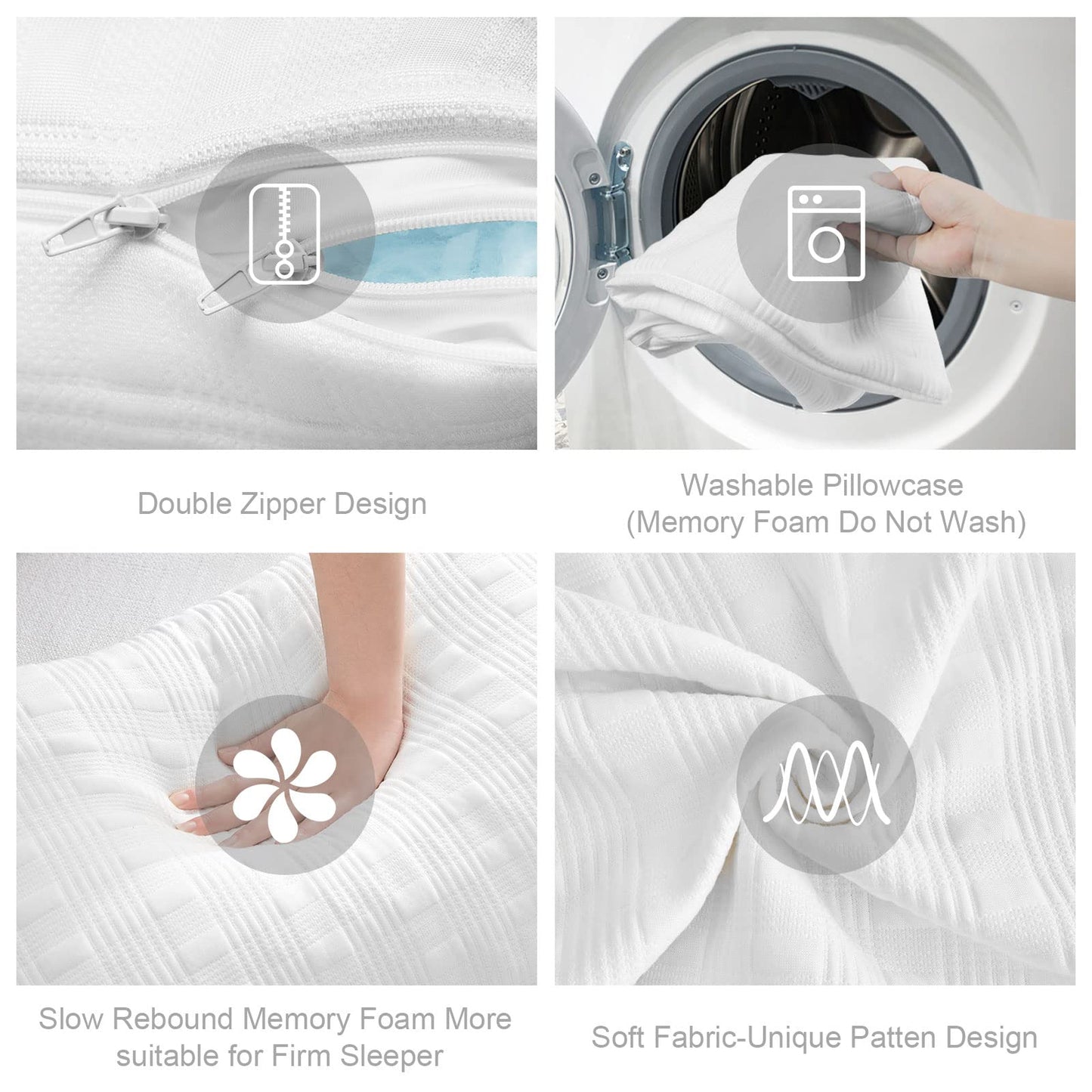 Meoflaw Cooling Pillows for Sleeping Queen Size Set of 2,Shredded Memory Foam Bed Pillow with Pillow Case-Double Sided Material,Adjustable Loft Queen Pillow for Side & Back Sleeper-Medium Firm - Medaid International