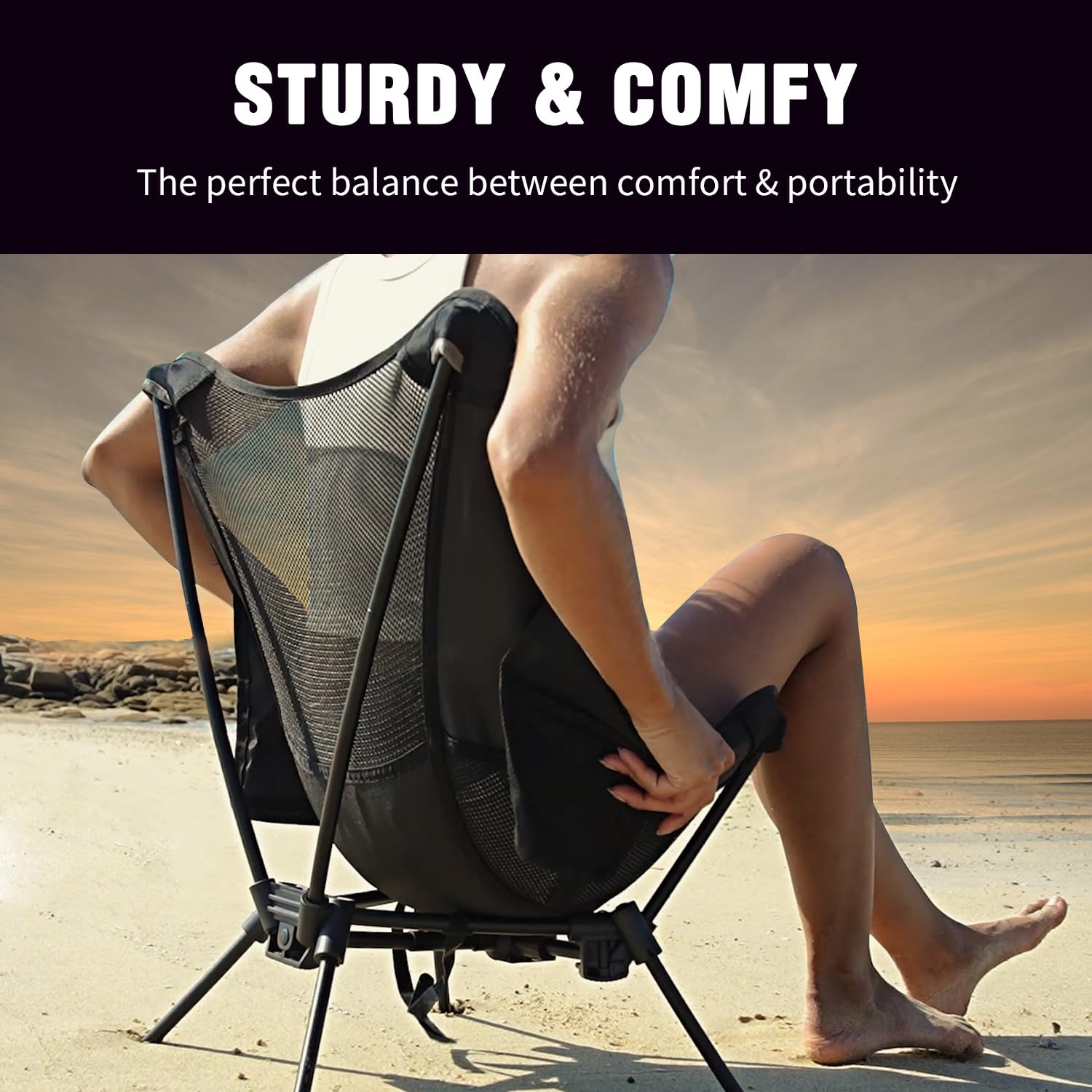 MOON LENCE Portable Camping Chair Backpacking Chair - The 4th Generation Ultralight Folding Chair - Compact, Lightweight Foldable Chairs for Hiking Mountaineering Beach - Medaid International