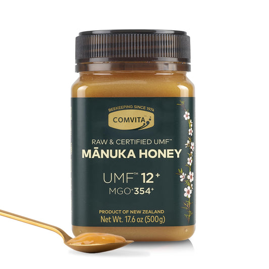 Comvita Manuka Honey UMF 12+ (MGO 354+) - Raw Manuka Honey New Zealand, Pure & Unpasteurized, Superfood for Immune Health, Use in Tea, Wild, Monofloral, Non-GMO - 500g (17.6 oz) - Medaid International
