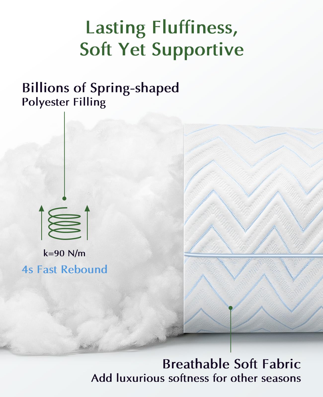 DIORIS Cooling Pillows Queen Size Set of 2 - Luxury Hotel Collection Bed Pillows for Sleeping, Breathable Medium Firm Down Alternative Microfiber Filled Pillows for Back, Stomach Sleepers - Medaid International