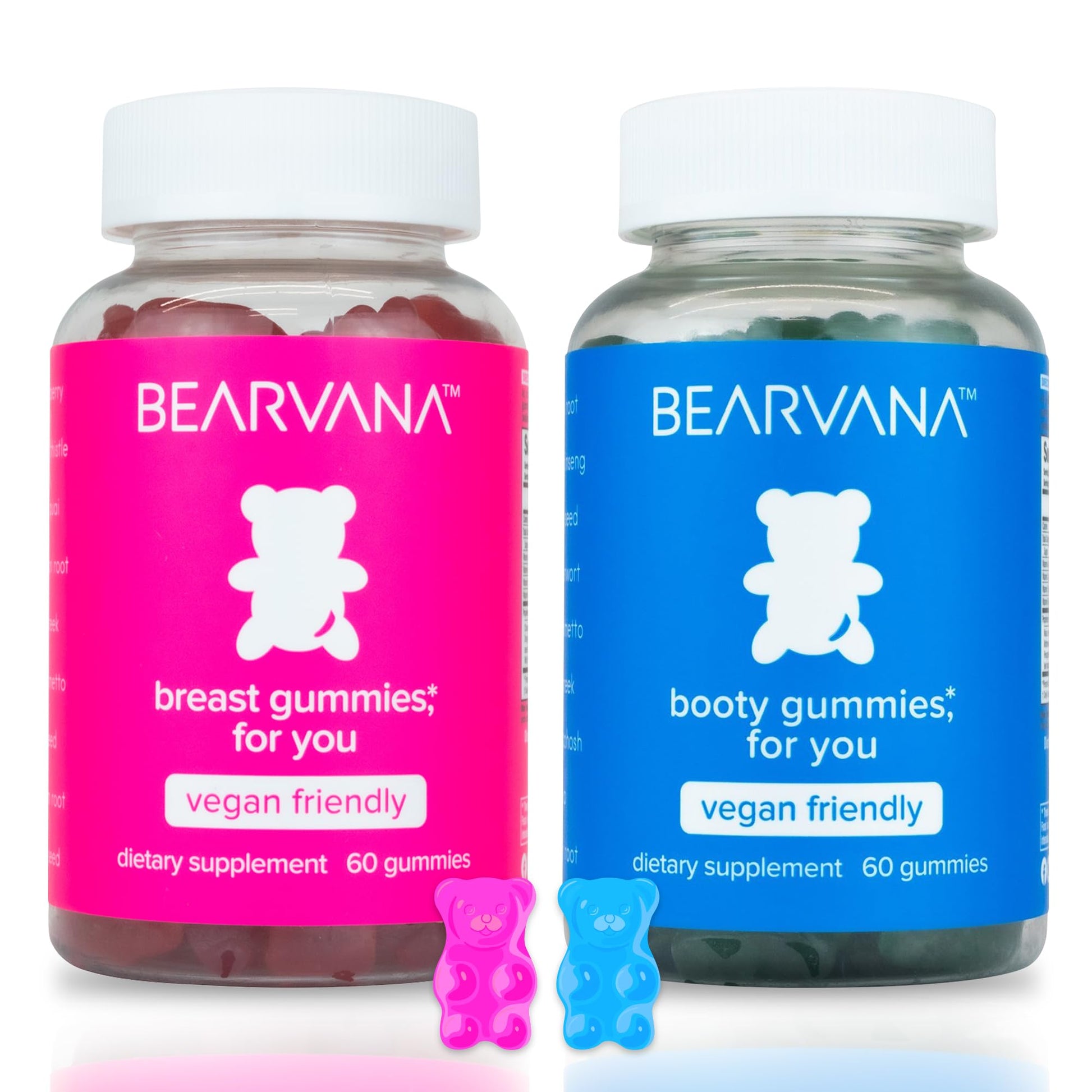 BEARVANA Top & Peach Support Combo Pack Gummies for Women | 9 Herbal Extracts Including Fenugreek, Maca & Fennel | Essential Vitamins | Berry Flavor | 2-Pack (120 Gummies) - Medaid International