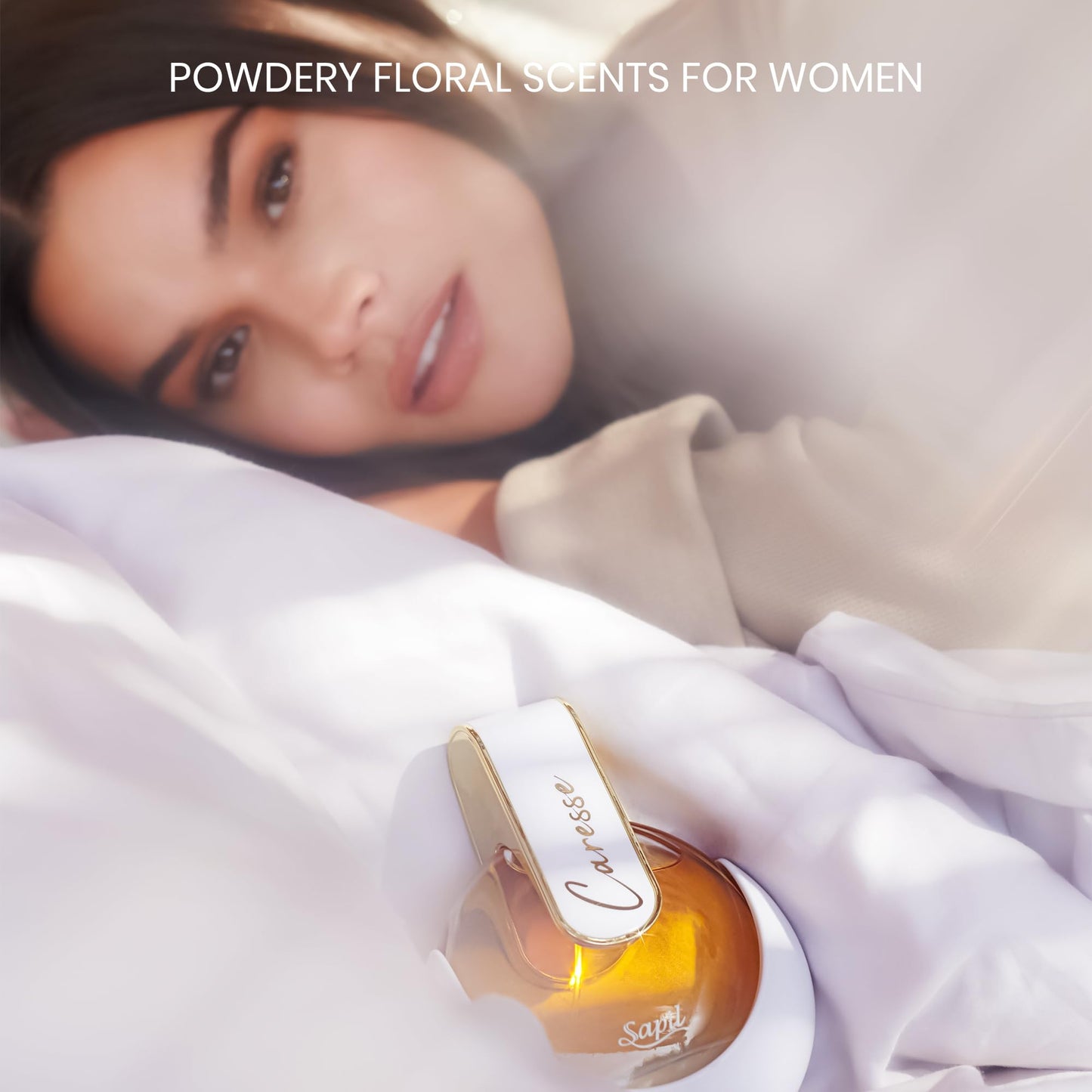 Sapil Caresse Eau de Parfum for Women - Long-Lasting Arabic Perfume from Dubai - Powdery, Musky, Floral & Vanilla Scent - Luxurious Arabic Perfume - 2.7 Oz (80ml) for Daily Wear & Special Occasions - Medaid International