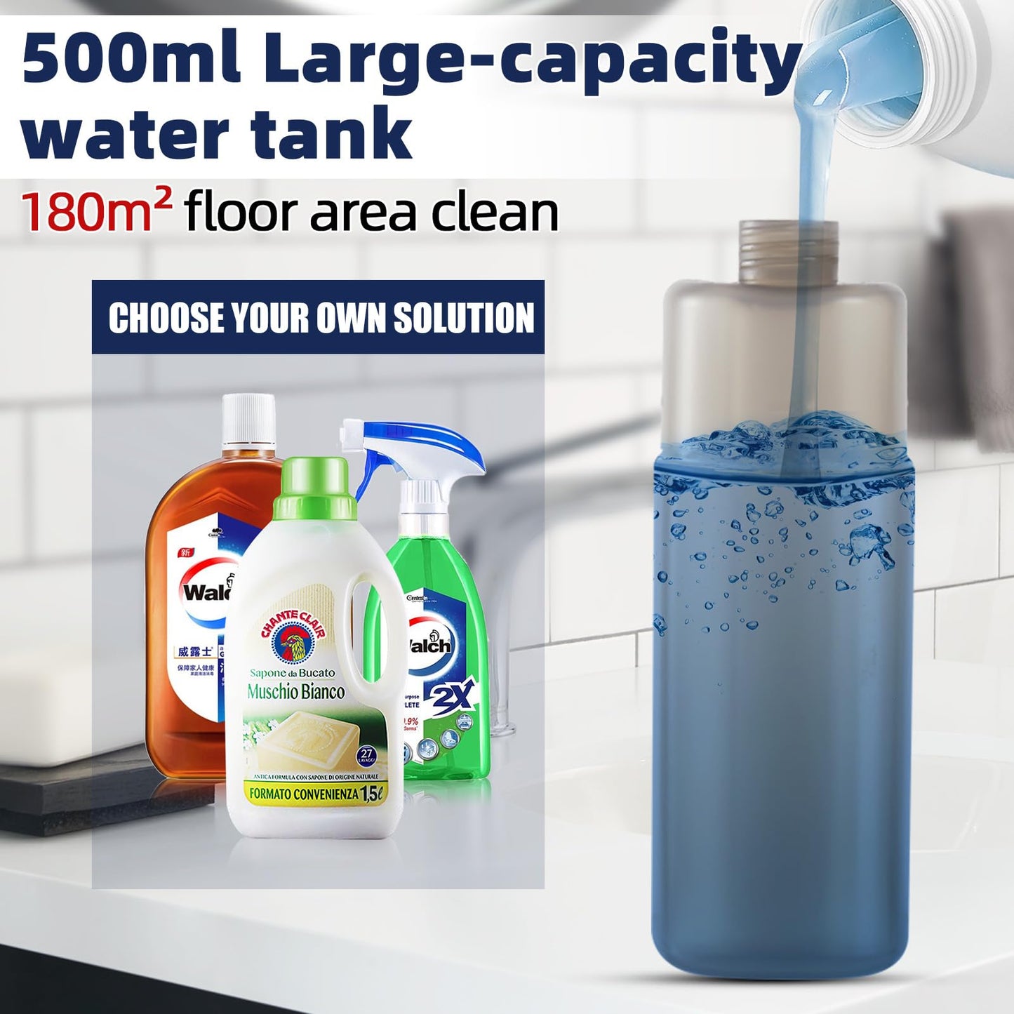 Spray Mop for Floor Cleaning with 3 Washable Pads Wet Dry Microfiber Floor Mop Sprays with 500 ml Refillable Bottle for House Kitchen Wood Floor Hardwood Laminate Ceramic Tiles Floor Dust Cleaning - Medaid International
